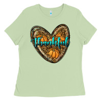 Matcha thankful pumpkin heart Ladies Tee - RanaPortraitStore