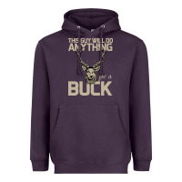 Plum Funny Hunters Will Do Anything For a Buck Hunting Heavyweight Hoodie - Bettercallsaul