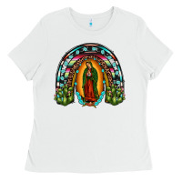 White our lady of guadalupe rainbow Ladies Tee - JahusDesignShop