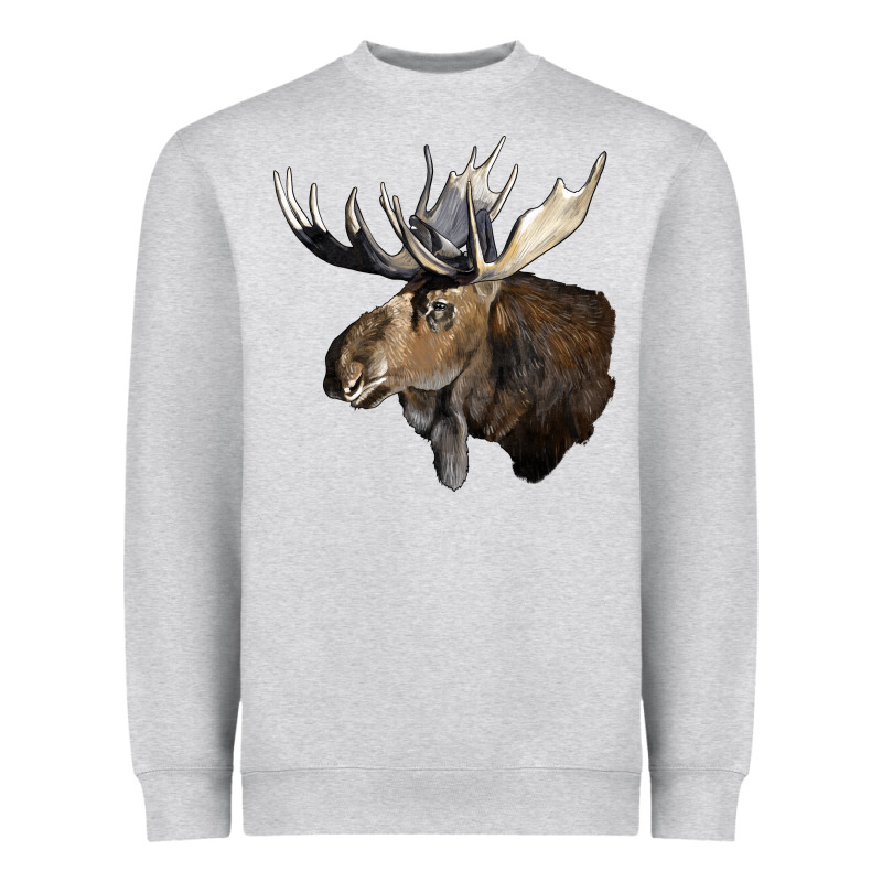 Moose Buck Deer Head Heavyweight Sweatshirt by LillyAllenDesigns | Teevron