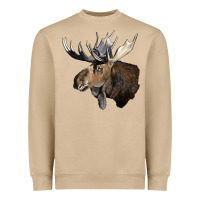 Mushroom moose buck deer head Heavyweight Sweatshirt - LillyAllenDesigns