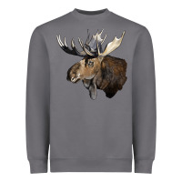 Storm moose buck deer head Heavyweight Sweatshirt - LillyAllenDesigns