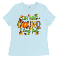 Baby Blue oh my gourd i love fall Ladies Tee - Zillion Design Studio