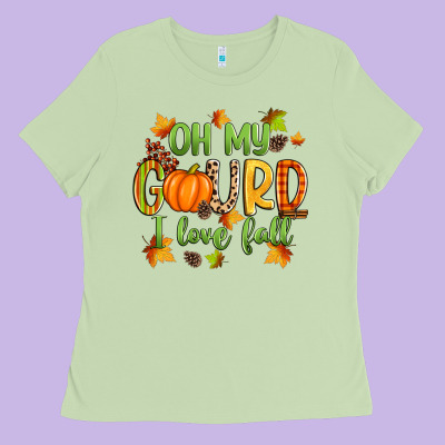 Oh My Gourd I Love Fall Ladies Tee Designed By Zillion Design Studio