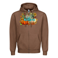 Chestnut Welcome Fall Pumpkins Zipper Hoodie - BundleAndBundleShop