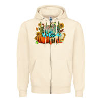 Sandshell Welcome Fall Pumpkins Zipper Hoodie - BundleAndBundleShop