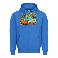 True Royal Welcome Fall Pumpkins Zipper Hoodie - BundleAndBundleShop