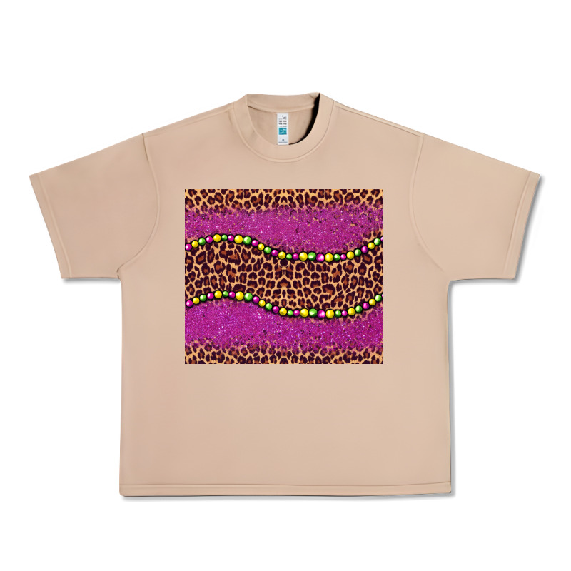 Mardi Gras  Leopard Pink Glitter Bead Urban Heavy Tee by BarkalooDesign | Teevron