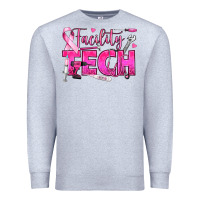 Heather Grey Breast Cancer Facility Tech Premium Sweatshirt - texasbilliewilder
