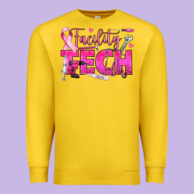 Breast Cancer Facility Tech Premium Sweatshirt Designed By Texasbilliewilder