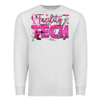 Oatmeal Heather Breast Cancer Facility Tech Premium Sweatshirt - texasbilliewilder