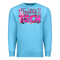 Ocean Blue Breast Cancer Facility Tech Premium Sweatshirt - texasbilliewilder