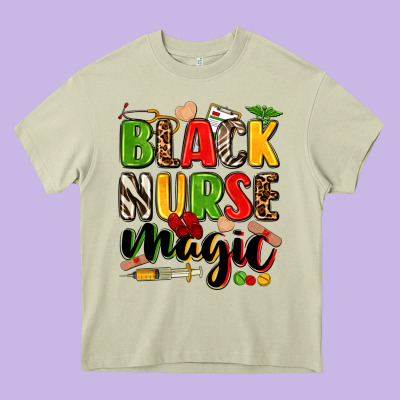 Black Nurse Magic Juneteenth Heavy Core Tee Designed By Zillion Design Studio