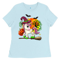 Baby Blue halloween unicorn Ladies Tee - Zillion Design Studio