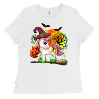 White halloween unicorn Ladies Tee - Zillion Design Studio