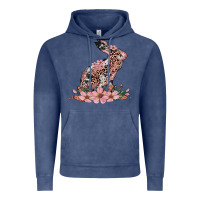 Vintage Denim bunny with blossom flower Vintage Hoodie - Artiststas