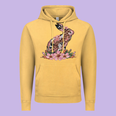 Bunny With Blossom Flower Vintage Hoodie Designed By Artiststas