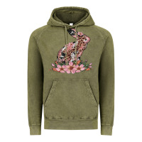 Vintage Olive bunny with blossom flower Vintage Hoodie - Artiststas