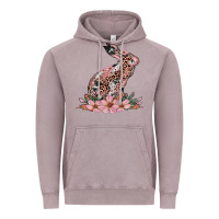 Vintage Zinc bunny with blossom flower Vintage Hoodie - Artiststas