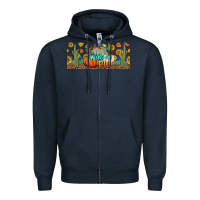 Navy welcome fall Zipper Hoodie - BundleAndBundleShop