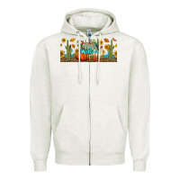 Oatmeal Heather welcome fall Zipper Hoodie - BundleAndBundleShop