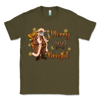 Army Green merry and bright black santa Classic Tee - MaliasSmallBusiness