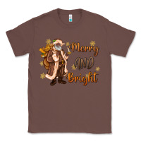 Chestnut merry and bright black santa Classic Tee - MaliasSmallBusiness