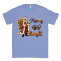 Colony Blue merry and bright black santa Classic Tee - MaliasSmallBusiness