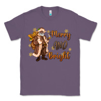 Lavender merry and bright black santa Classic Tee - MaliasSmallBusiness