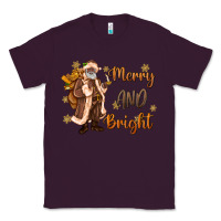 Plum merry and bright black santa Classic Tee - MaliasSmallBusiness