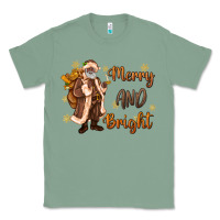 Sage merry and bright black santa Classic Tee - MaliasSmallBusiness