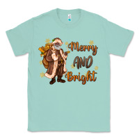 Seafoam merry and bright black santa Classic Tee - MaliasSmallBusiness