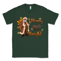 Sports Green merry and bright black santa Classic Tee - MaliasSmallBusiness