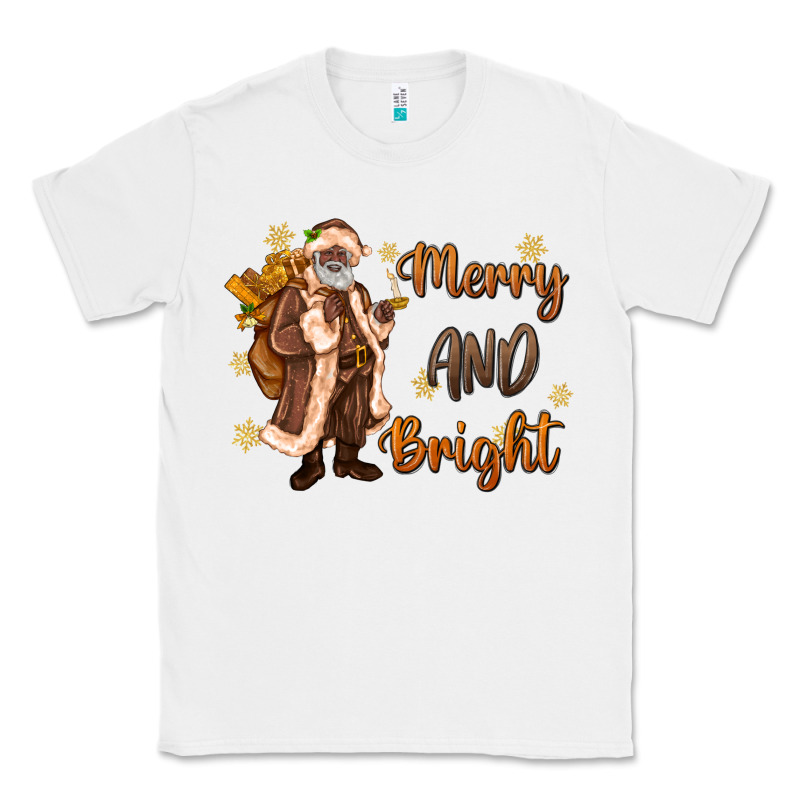 Merry And Bright Black Santa Classic Tee by MaliasSmallBusiness | Teevron