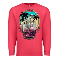 Cardinal summer skeleton cocktail Premium Sweatshirt - NancyCooperArtShop