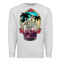 Dove Grey summer skeleton cocktail Premium Sweatshirt - NancyCooperArtShop