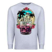 Heather Grey summer skeleton cocktail Premium Sweatshirt - NancyCooperArtShop