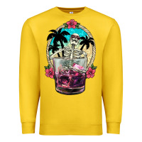 Lemon summer skeleton cocktail Premium Sweatshirt - NancyCooperArtShop