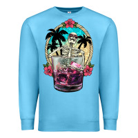 Ocean Blue summer skeleton cocktail Premium Sweatshirt - NancyCooperArtShop