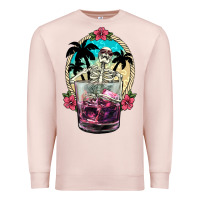 Pale Pink summer skeleton cocktail Premium Sweatshirt - NancyCooperArtShop