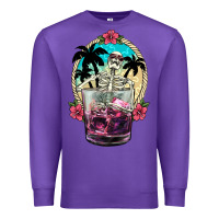 Purple summer skeleton cocktail Premium Sweatshirt - NancyCooperArtShop