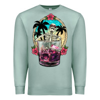 Seafoam summer skeleton cocktail Premium Sweatshirt - NancyCooperArtShop