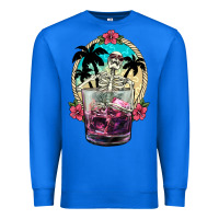 True Royal summer skeleton cocktail Premium Sweatshirt - NancyCooperArtShop