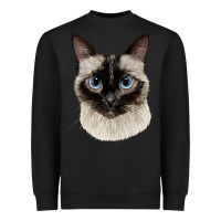 Black siamese face Heavyweight Sweatshirt - LillyAllenDesigns
