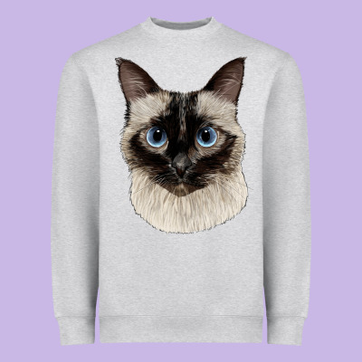 Siamese Face Heavyweight Sweatshirt Designed By Lillyallendesigns