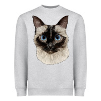 Heather Grey siamese face Heavyweight Sweatshirt - LillyAllenDesigns