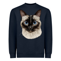 Navy siamese face Heavyweight Sweatshirt - LillyAllenDesigns