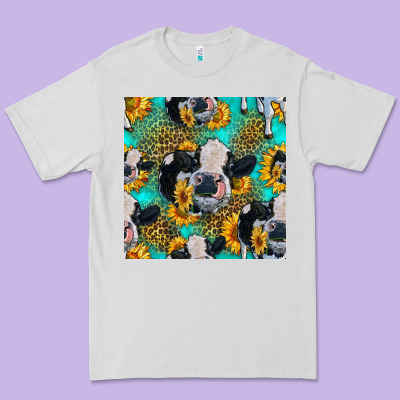 Holstein Cow Seamless Pattern Premium Tee Designed By Hra Design Shop