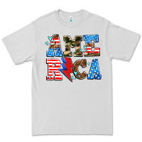 Dove Grey america with heart Premium Tee - AdoDesignShop