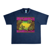 Navy mardi gras  leopard pink glitter Urban Heavy Tee - BarkalooDesign
